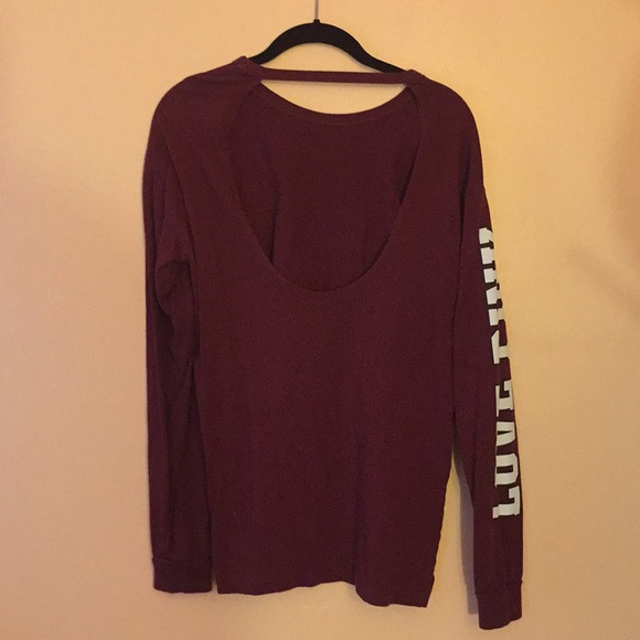 Open back Pink long sleeve shirt - Picture 2 of 2